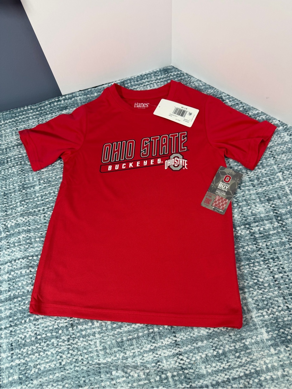 New Ohio State Buckeyes Youth 8 (M) Red Graphic athletic Tee